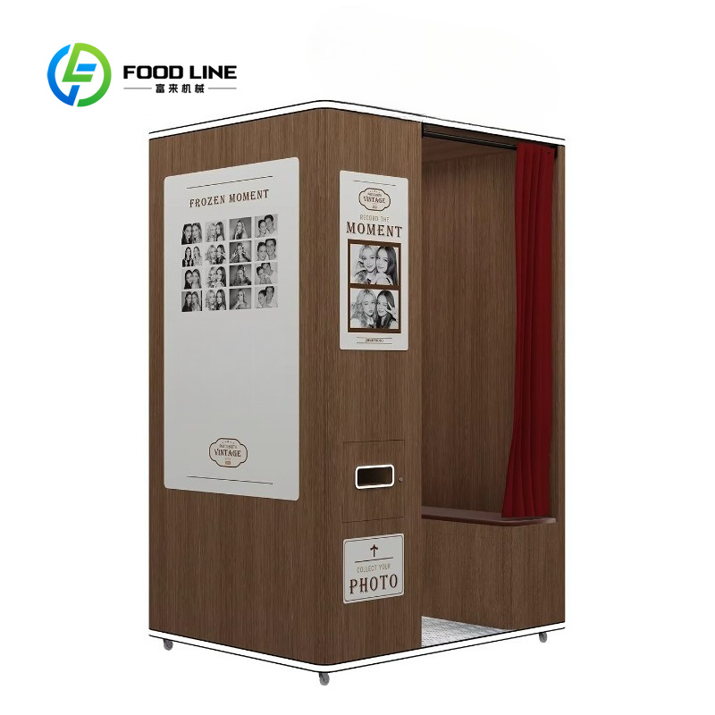 Commercial Photo Printing Kiosk - Aangepaste vintage selfie-fotocabine-kiosk, slimme interactieve instant-printunit