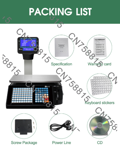 Commercial Printing Options - Supermarkt commerciële elektronische weegschaal met barcode-afdrukfunctie,